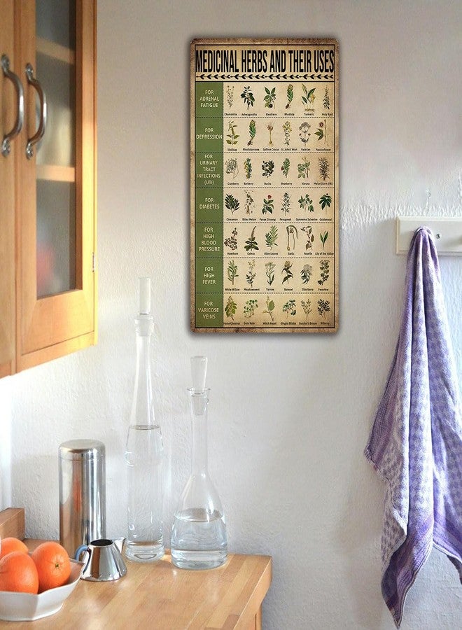Ykfss Vintage Herb Knowledge Metal Tin Sign Homesteading Knowledge Poster Plant Signs Planting Guide Chart Herb Decor Medicinal Herbs And Their Uses Posters 8x12 Inch - Image 3