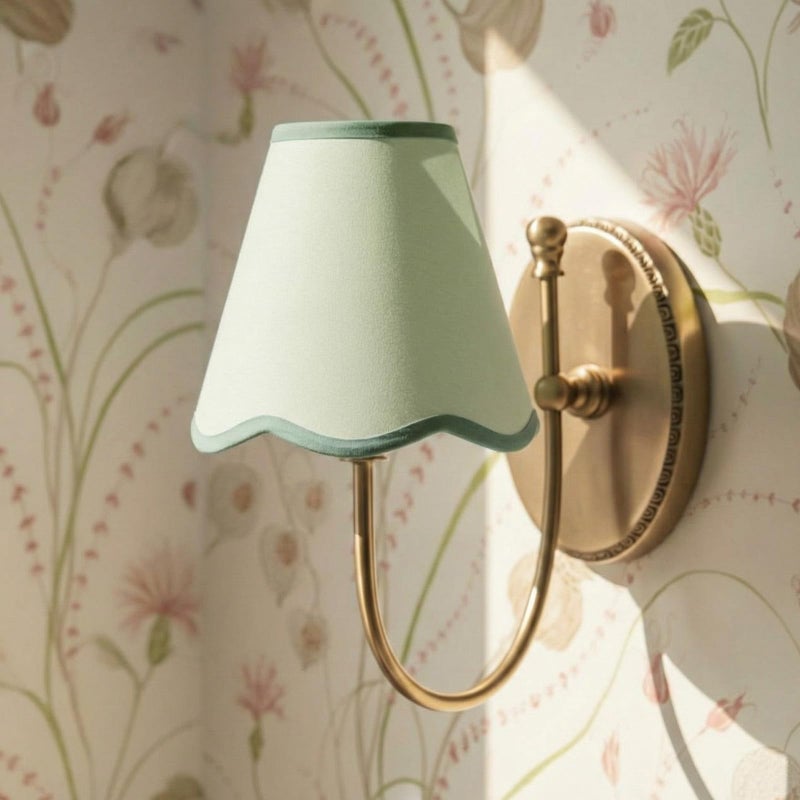 VIHOSE 6 Pack Chandelier Lamp Shades Mini Scalloped Bell Shade With Petal Edges 2.9" Top x 5.9" Bottom x 5.1"High Fabric Lampshade Clip On Bulb For Table Wall Living Room Bedroom Easy Assembly (Green) - Image 5