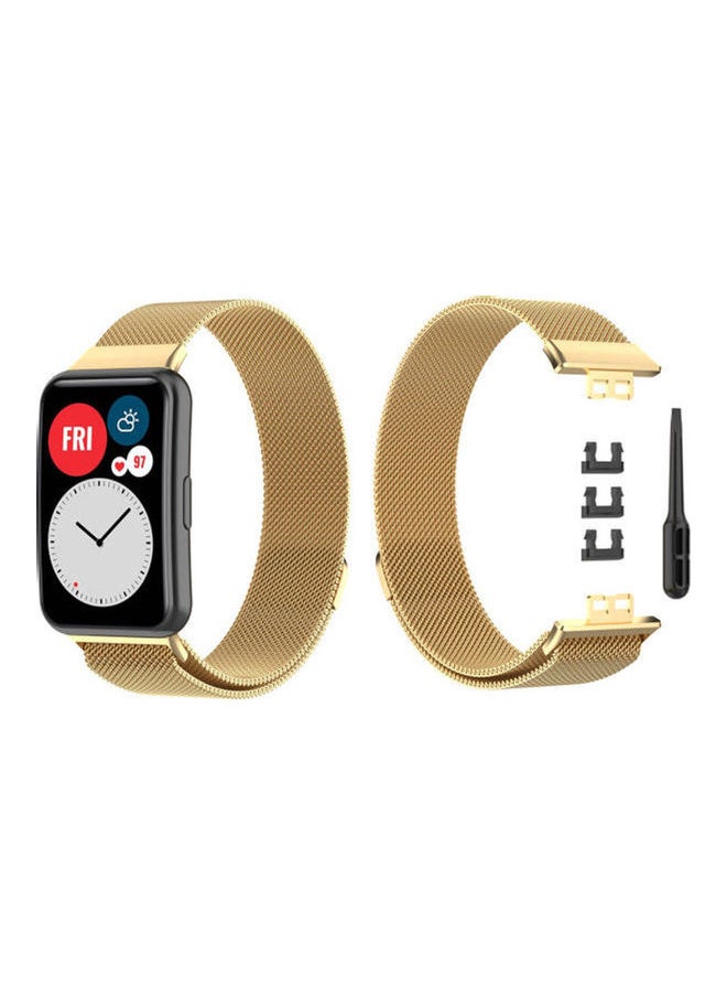 NIBEMINENT - Milanese Replacement Band For Huawei Watch Golden - Image 1