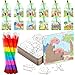 Fullhawl 12 Sets Dinosaur Puzzles for Dinosaur Theme Color Your Own Puzzles DIY Dino Jigsaw Crafts with 12 Stackable Crayons and 12 Bags for Tropical Jungle Gifts Birthday Party Supplies Favors - Image 2