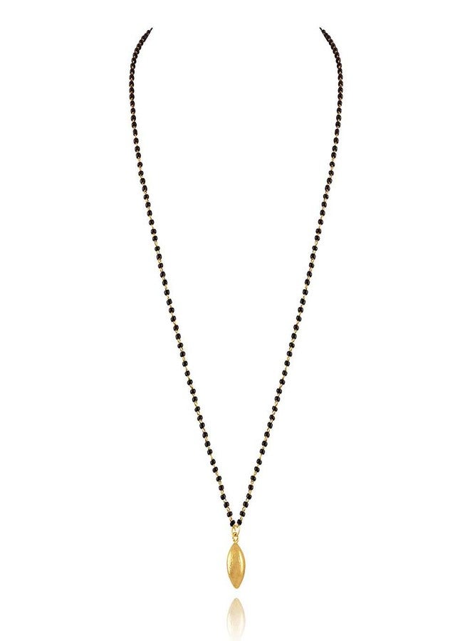 JFL - Jewellery for Less Gold Plated Oval Designer Single Chain Mangalsutra for Women,Valentine - Image 2