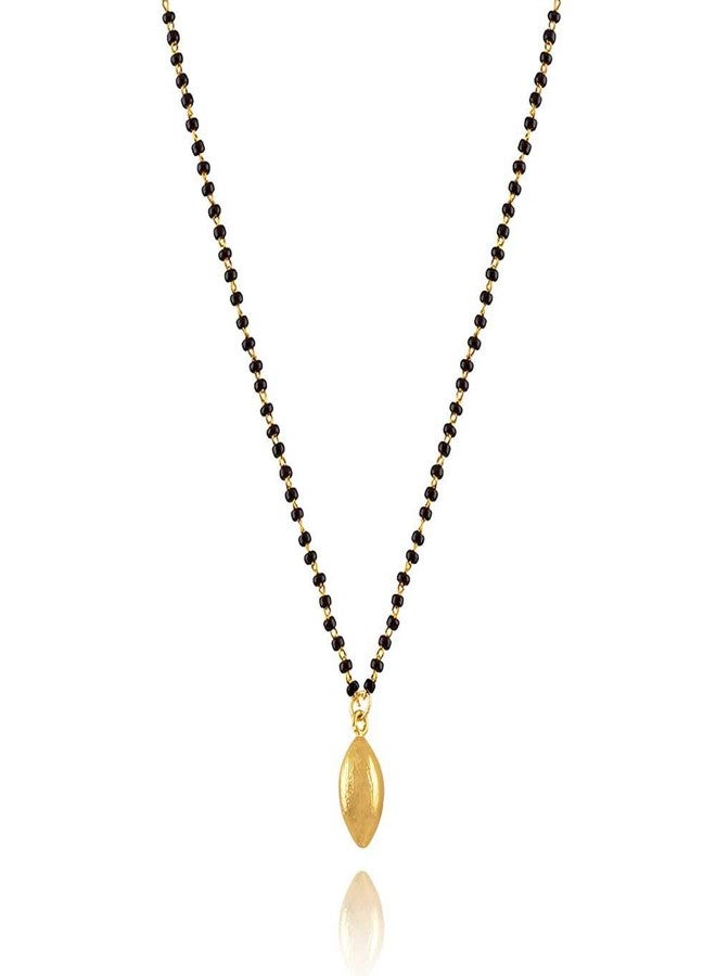 JFL - Jewellery for Less Gold Plated Oval Designer Single Chain Mangalsutra for Women,Valentine - Image 1