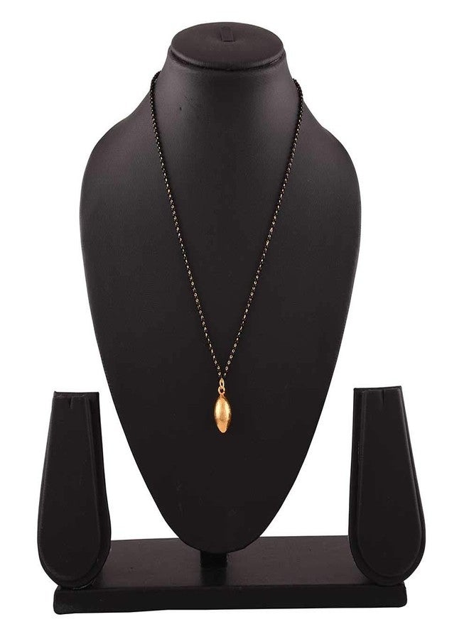 JFL - Jewellery for Less Gold Plated Oval Designer Single Chain Mangalsutra for Women,Valentine - Image 3