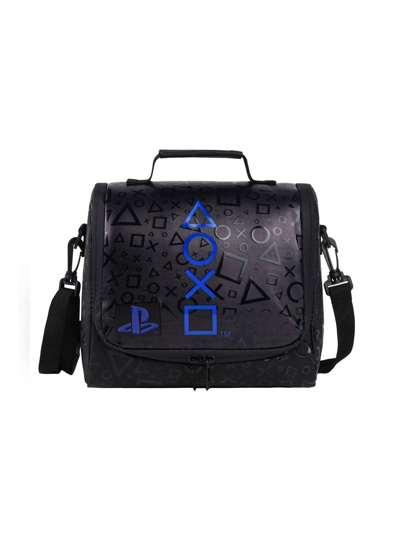 Sony PlayStation Premium Lunch Bag | PU Leather Insulated Lunch Tote | Gaming-Themed Lunch Bag with Shoulder Strap - Image 1