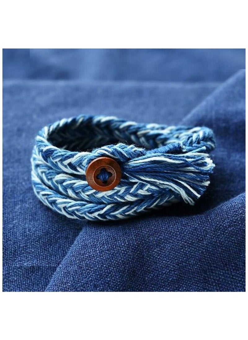 Vitalia - Blue and white braided rope bracelet for girls - Image 1