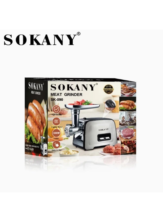 SOKANY 3500W Heavy Duty Meat Mincer & Food Processor Premium multifunctional grinder featuring strong motor power, sleek modern body, fast meat processing, convenient storage design, and reliable performance for everyday cooking needs. - Image 1