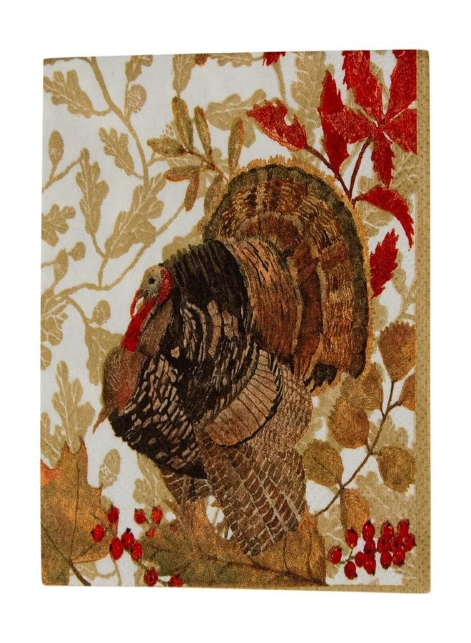 Caspari Woodland Turkey Paper Cocktail Napkins - 20 Per Package - Image 3