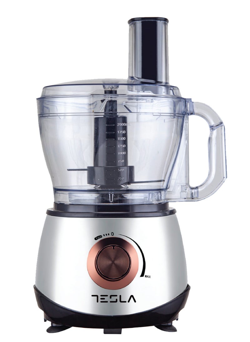 تسلا محضر طعام تسلا 800 وات 2 لتر TSL-FP100 سلفر