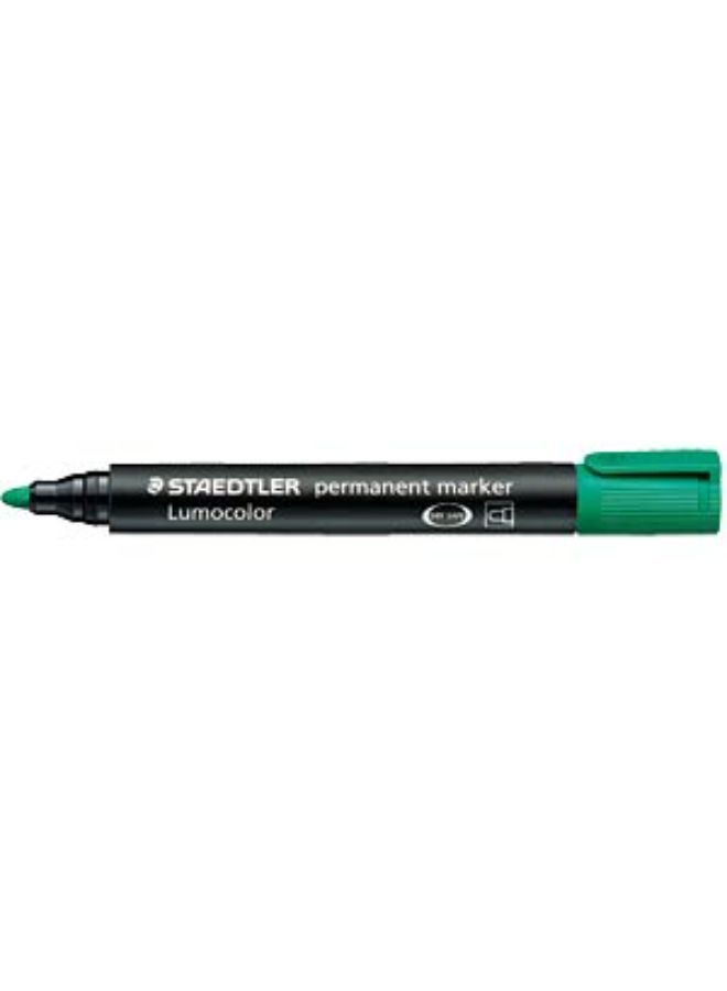 Staedtler Lumocolor Bullet Tip Permanent Marker, Green - Image 1