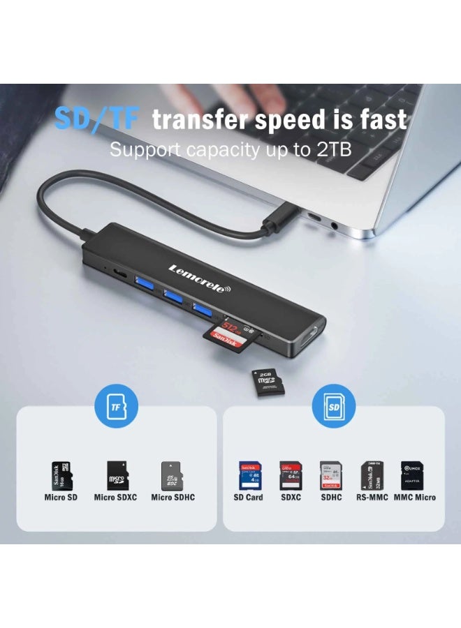 LEMORELE TC70 USB C Hub 7 in 1, USB-C HUB Dock Station Designed for Laptops and Tablets - Image 3