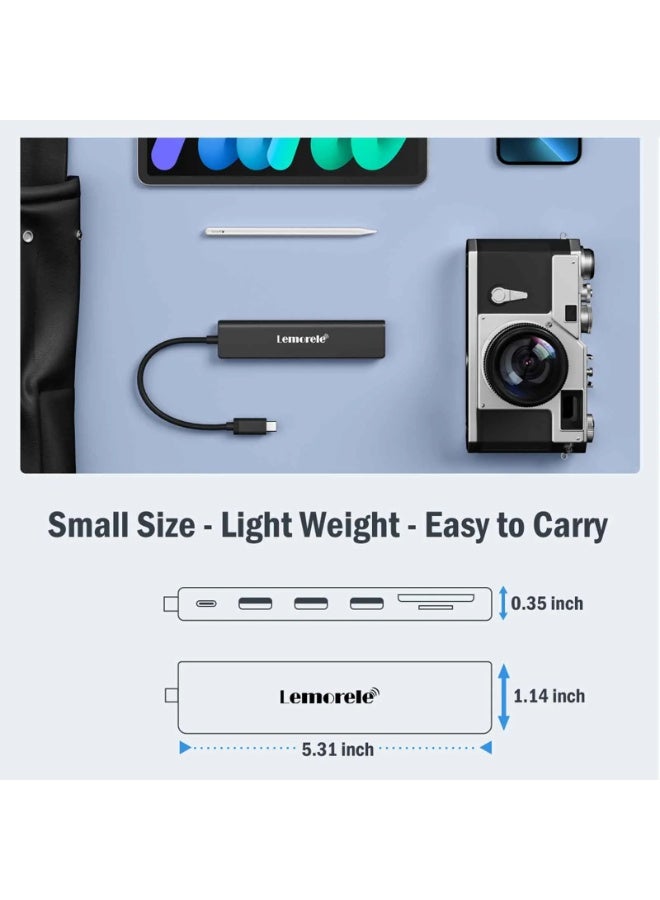 LEMORELE TC70 USB C Hub 7 in 1, USB-C HUB Dock Station Designed for Laptops and Tablets - Image 4