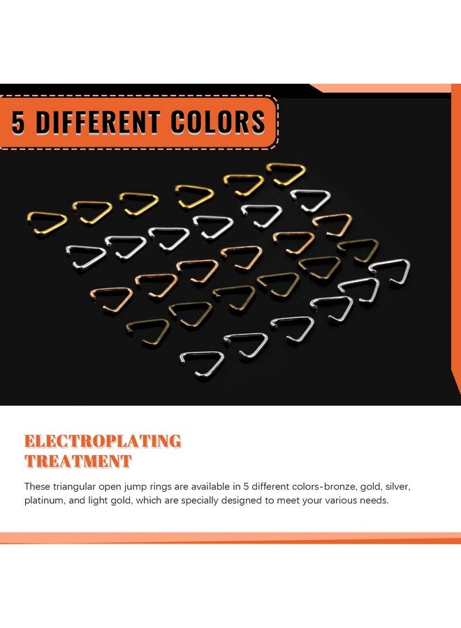 Tanstic 1001Pcs 10Mm 5 Colors Triangle Open Jump Rings Pendant Pinch Bail Pendant Connector Including 1Pc 4.5 Needlenose Pliers For Pendant Earring Bracelet Jewelry Making - Image 3