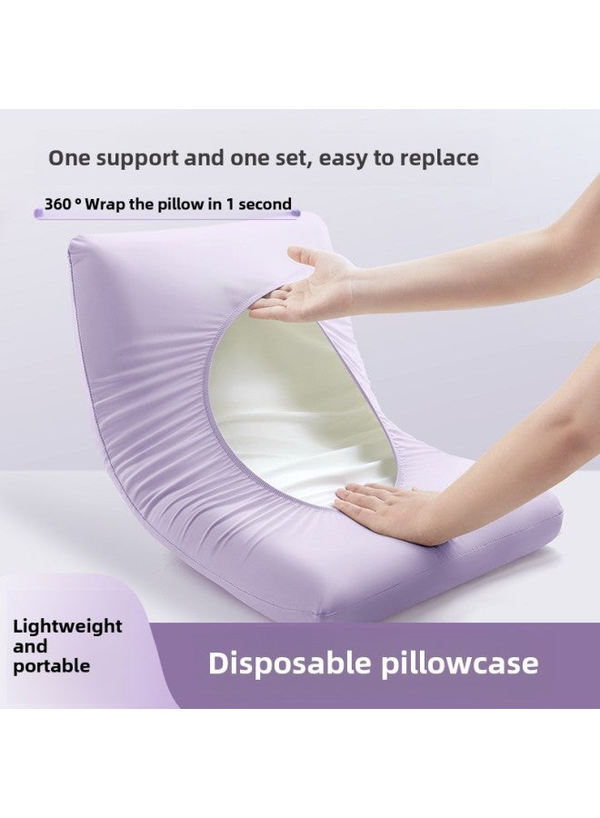 Disposable Pillowcase Travel Pillowcase Pillowcase Thickeneded Dirt-Proof Elastic Single Train Sleeper Hotel Bedding-Color:Lilac [1 Pack/2 Pieces] Sterilized And Dirt-proof - Image 2
