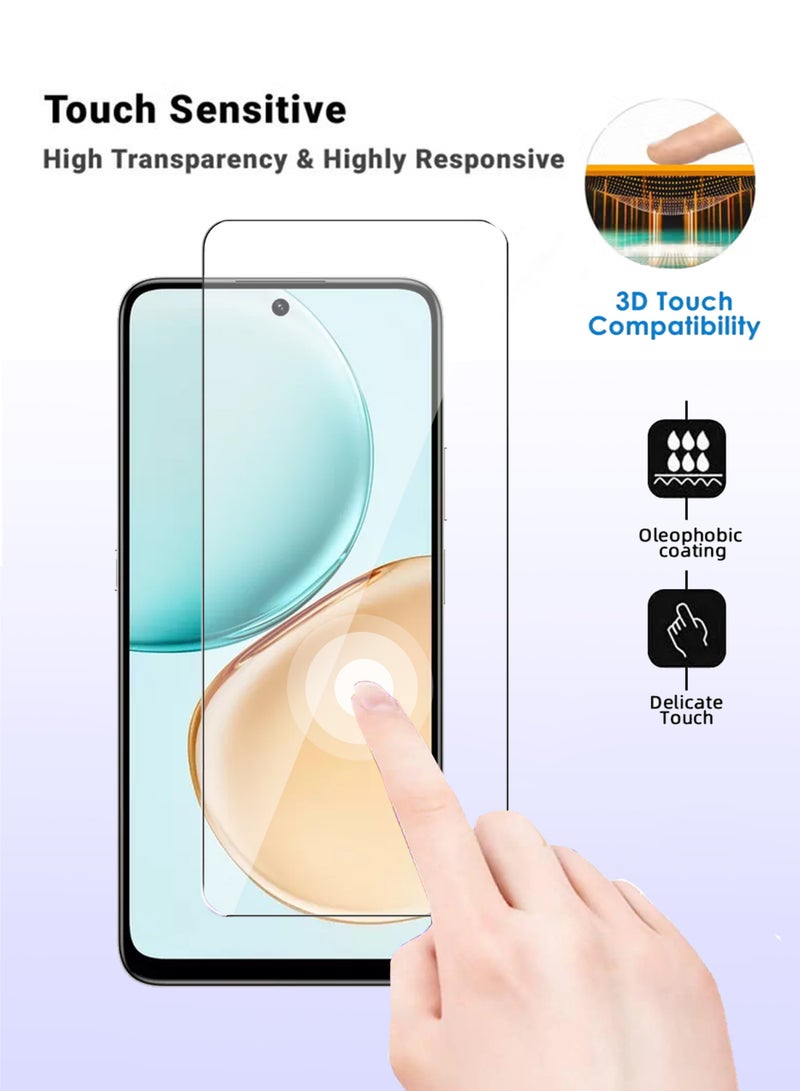 قطعتان من واقي شاشة زجاجي مقوى لهاتف Honor X7d - شفافية عالية، لمسة ناعمة، مقاوم للانفجار، حواف منحنية سلسة، سهل التركيب، واقي شاشة لهاتف Honor X7d - Image 4