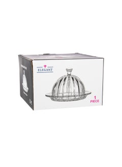 Elegant A Multi-Use Glass Plate With A Cover For Cupcakes Sweets And Dates Clear Round Size 20 Cm  - Image 3