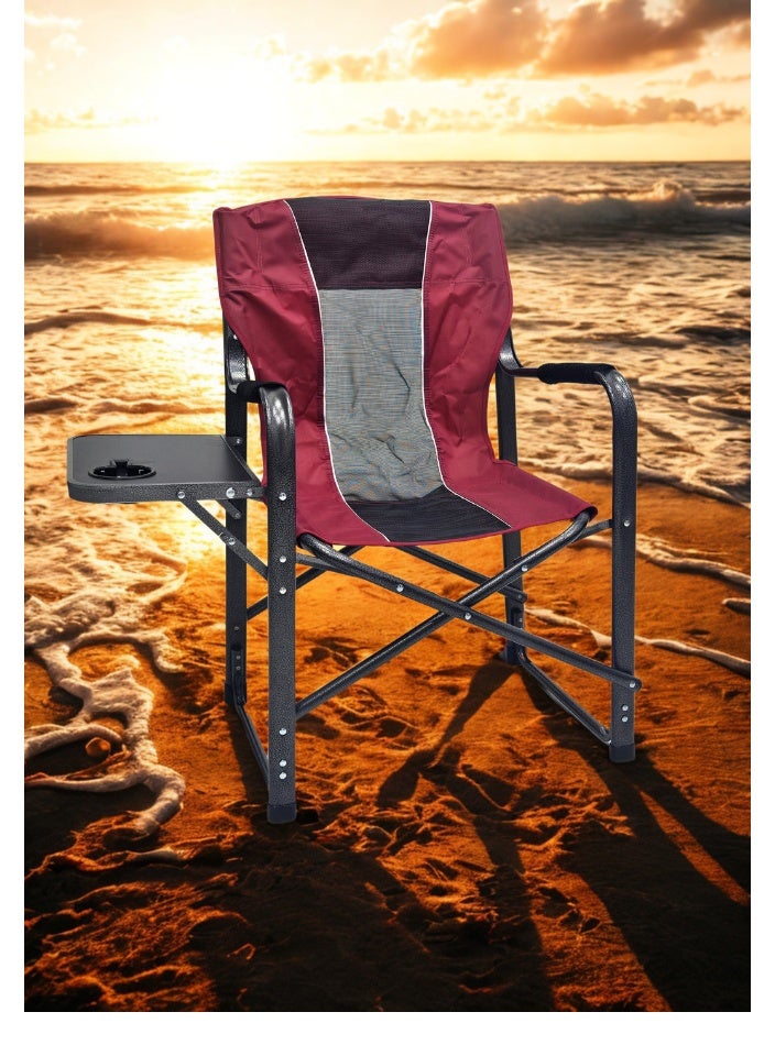 سمارت هوم كرسي قابل للطي مع مسند زراع وطاولة جانبية ، مقعد رحلات ،كرسي رياضي، كرسي خارجي وكرسي حديقة - Image 2