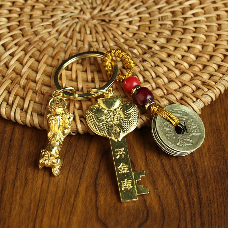 Golden Zodiac Dragon Keychain GiftGold Key single (alloy)-Dog Gold Key single (alloy)-Dog 