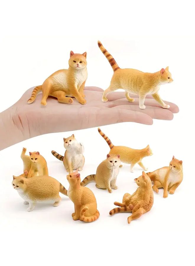 Model 3366 Lazy Cat Orange Tabby British Shorthair Miniature Static Desktop Ornament - Image 4