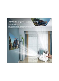 DUSALA 40''-130'' Smart Mini Projector 4K 5G WIFI, Big Screen Experience with Premium 360 Sound, 5.0 Bluetooth Movie Projector Compatible With Android/iOS/Windows/TV Stick/HDMI/USB/Audio 3.5 white  - Image 2