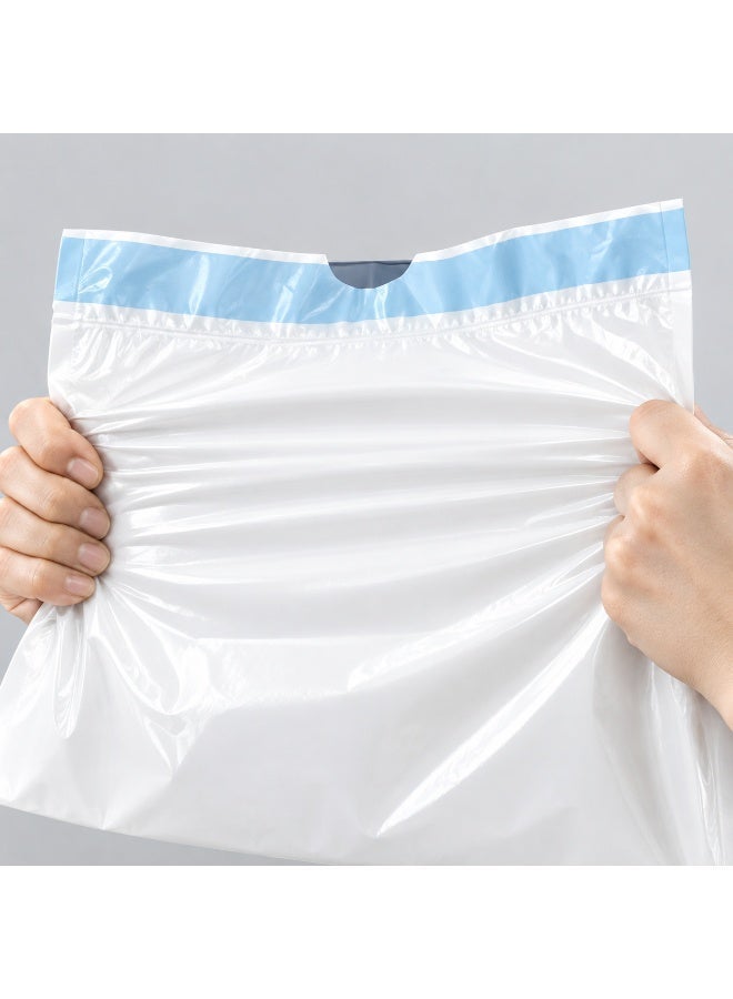 Kayan Home 40-Pack 2-in-1 Car Trash Bags with Self-Adhesive Mount & Self-Standing Base, Waterproof Leak-Proof Rubbish Bags for Car, Office, Home, Thick Tear-Resistant Dry Wet Garbage Bags with Quick-Close Drawstring - White & Blue - Image 4