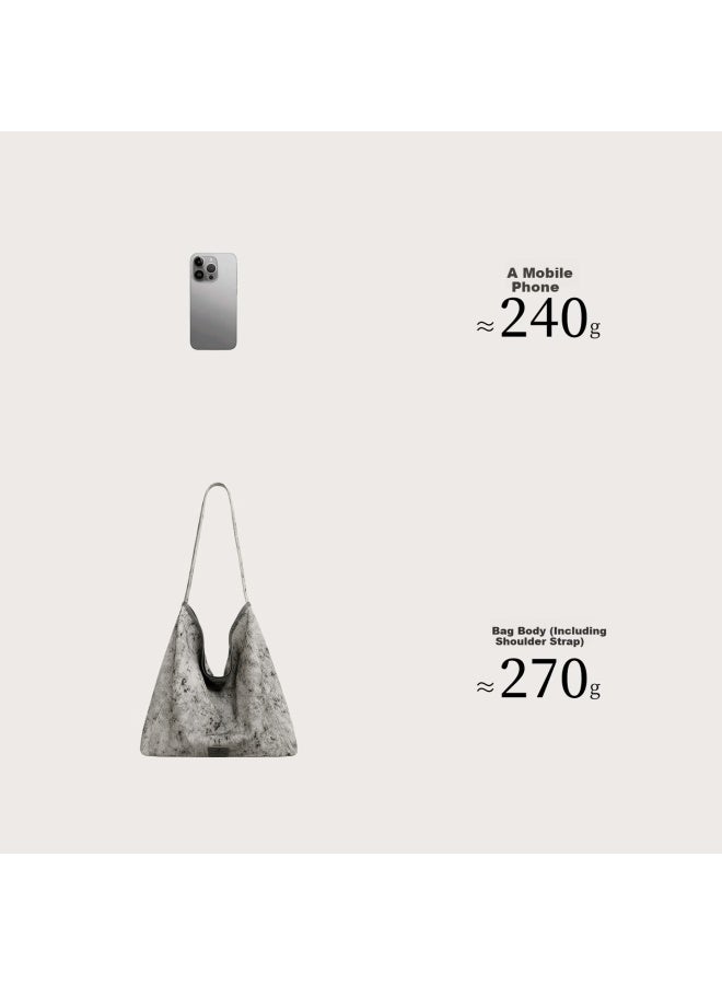 MOOD Miaodi Relaxed Lazy Style Large Capacity Tote Shoulder Underarm Hobo Bag Commuter Laptop Bag Women's Day Gift - Image 2