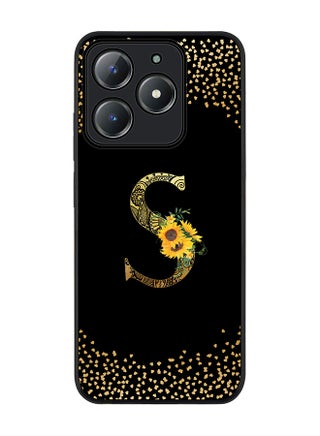 Custom Floral Monogram - S ( Black )