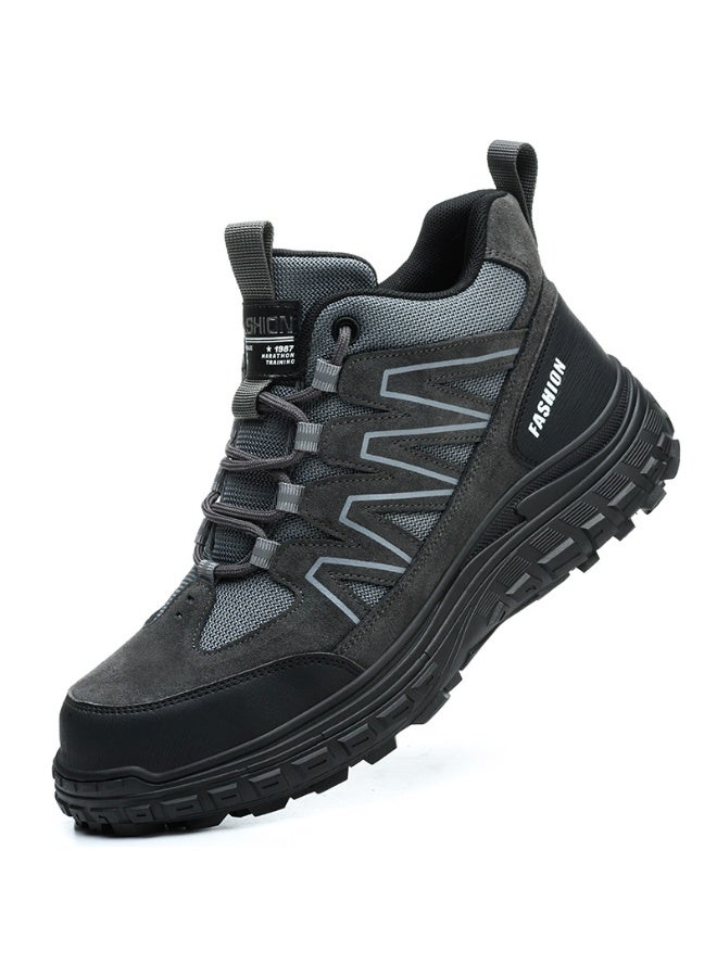 Men's steel-toe safety shoes, lightweight and comfortable, puncture-proof and slip-resistant, wear-resistant and durable, comfortable for long periods of standing, lightweight and breathable, work shoes that can also be worn as fashionable athletic shoes. - Image 1