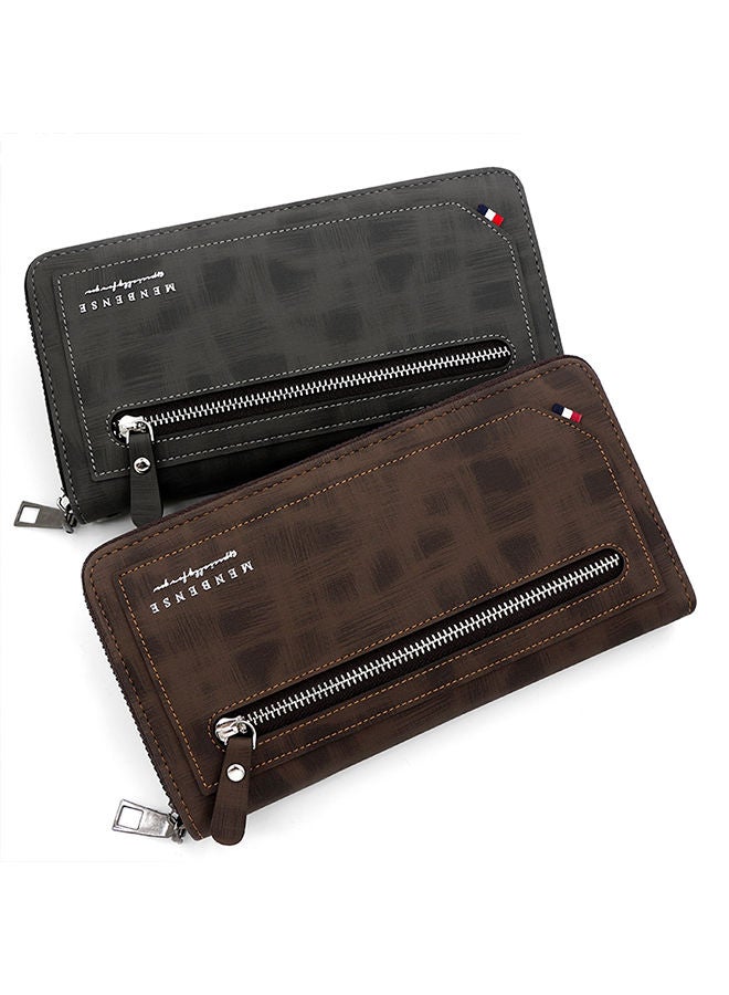 MenBense Business Large Capacity Men's Long Wallet Clutch Zipper Bag Card Holder with Strap for Commute - Image 5