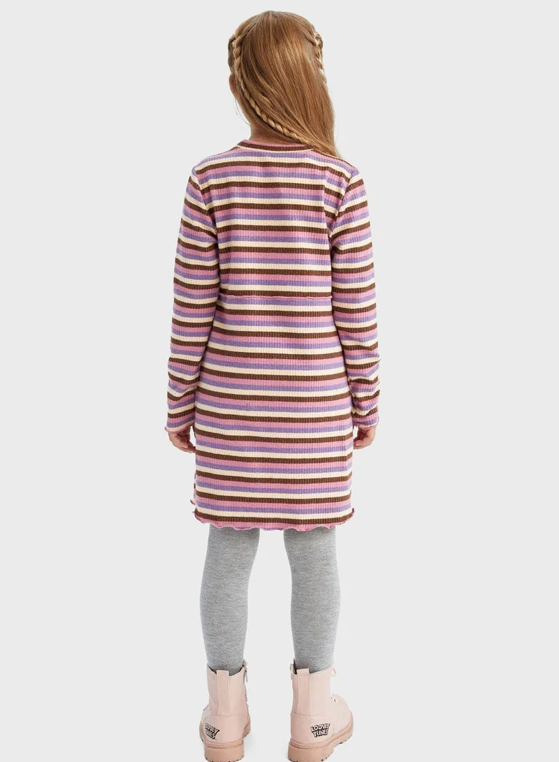DeFacto Striped Ribbed Dress