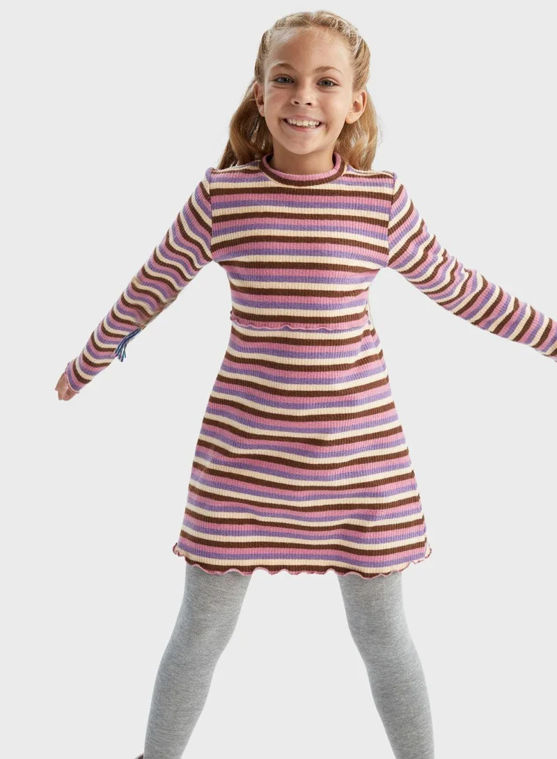 DeFacto Striped Ribbed Dress
