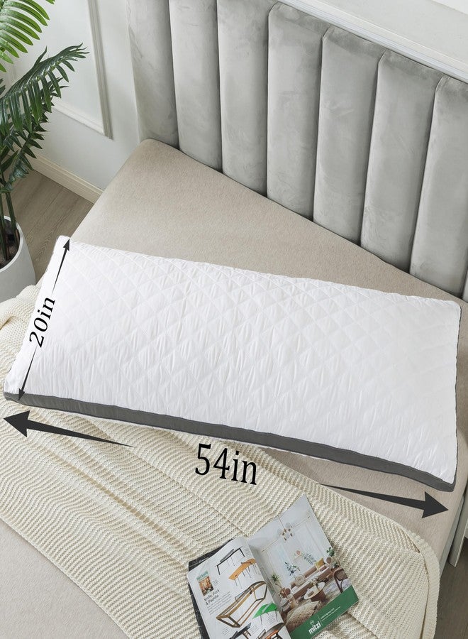 WhatsBedding Memory Foam Body Pillow with Removable Pillowcase-Fluffy Body Pillows for Adults -Large Long Bed Pillows for Sleeping - 20x54 inch, White - Image 2