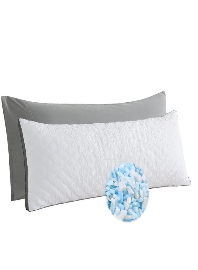 WhatsBedding Memory Foam Body Pillow with Removable Pillowcase-Fluffy Body Pillows for Adults -Large Long Bed Pillows for Sleeping - 20x54 inch, White - Image 1