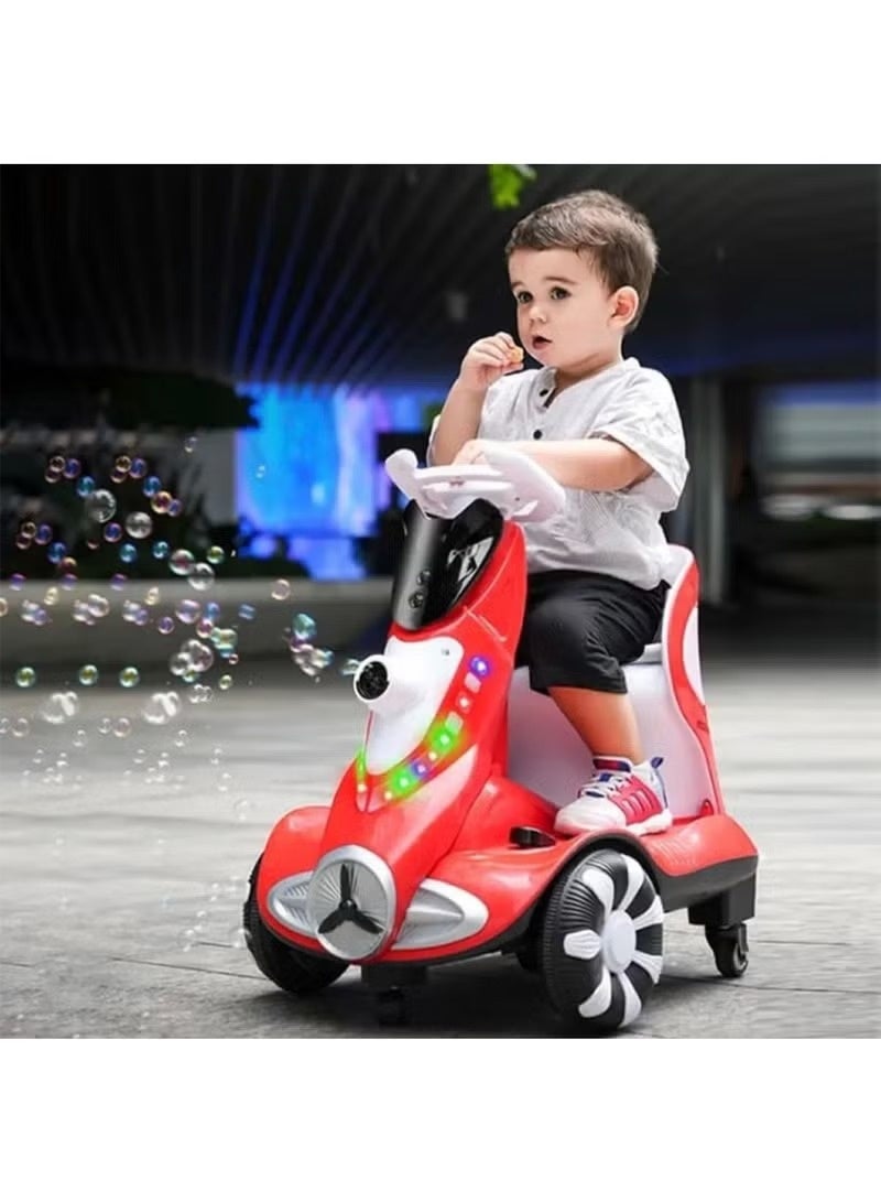 StarKids Electric Scooter For Kids, Scooter With Bubble Launcher 12V Battery, Ride On Toys For Children, 4 Wheel Car With Dual Motors, scooter With Remote Control, Sound Effects & Lights - Image 4