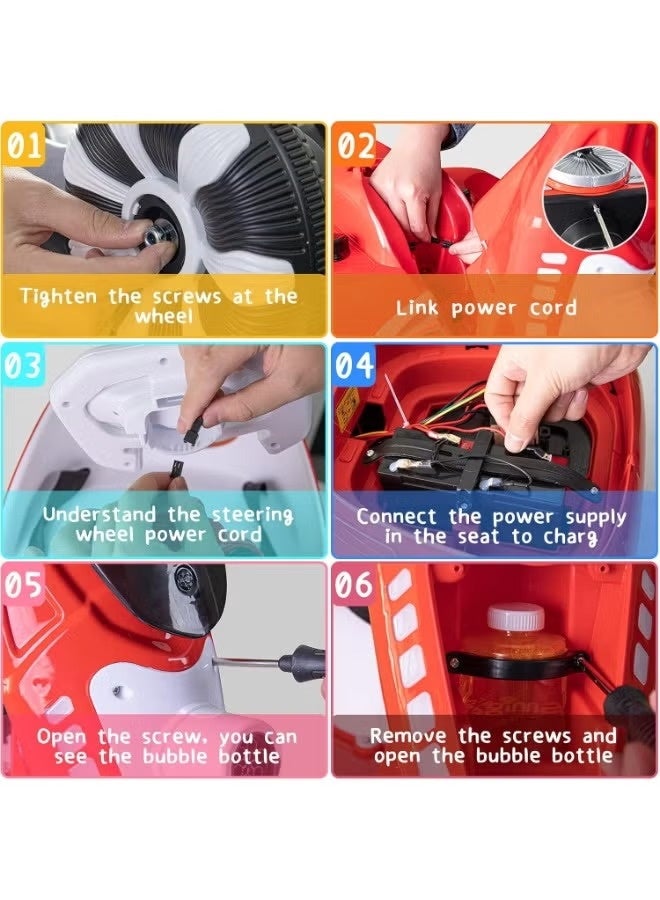 StarKids Electric Scooter For Kids, Scooter With Bubble Launcher 12V Battery, Ride On Toys For Children, 4 Wheel Car With Dual Motors, scooter With Remote Control, Sound Effects & Lights - Image 2