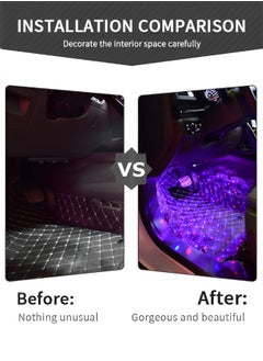 GROIC Car LED Lights, 4 PCS 7 Color LED RGBIC Car Strip Lights Car Interior Lights, 7 Color Gradient DIY USB Powered Under Dash Trim Lights for Car  - Image 2