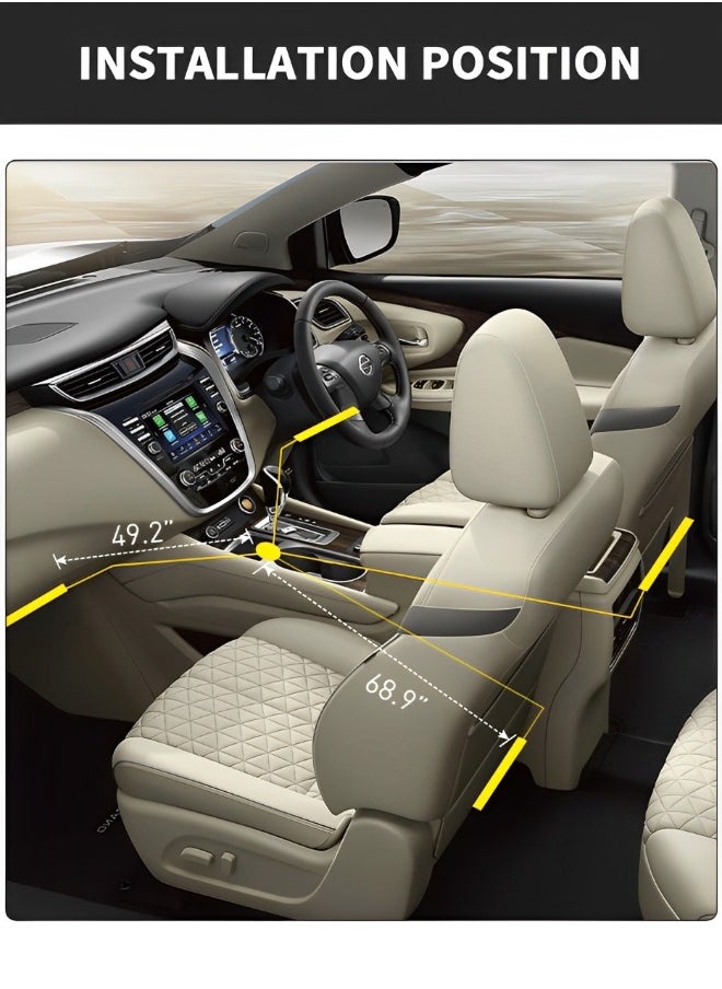 GROIC Car LED Lights, 4 PCS 7 Color LED RGBIC Car Strip Lights Car Interior Lights, 7 Color Gradient DIY USB Powered Under Dash Trim Lights for Car  - Image 5