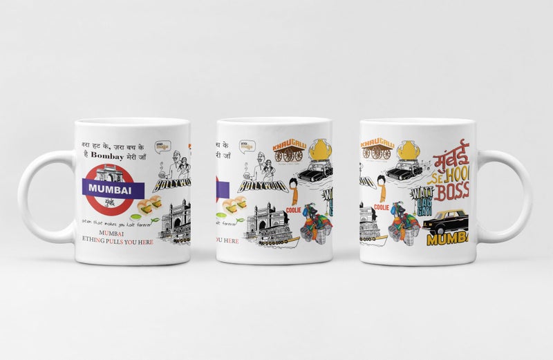 TAJNAN Mumbai Printed Coffee Mug, Tea Mug, Milk Mug (350ml) - Image 4