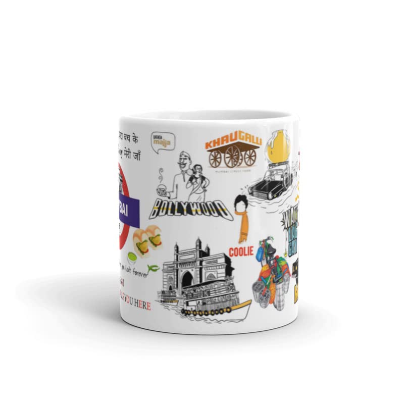 TAJNAN Mumbai Printed Coffee Mug, Tea Mug, Milk Mug (350ml) - Image 3