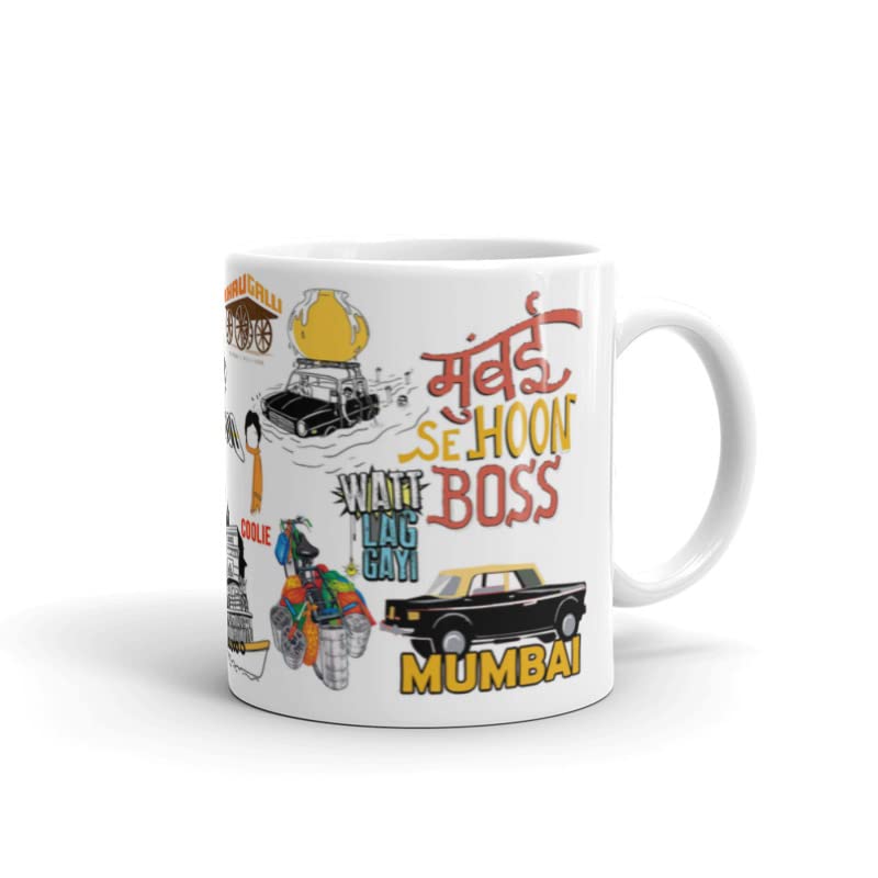 TAJNAN Mumbai Printed Coffee Mug, Tea Mug, Milk Mug (350ml) - Image 2