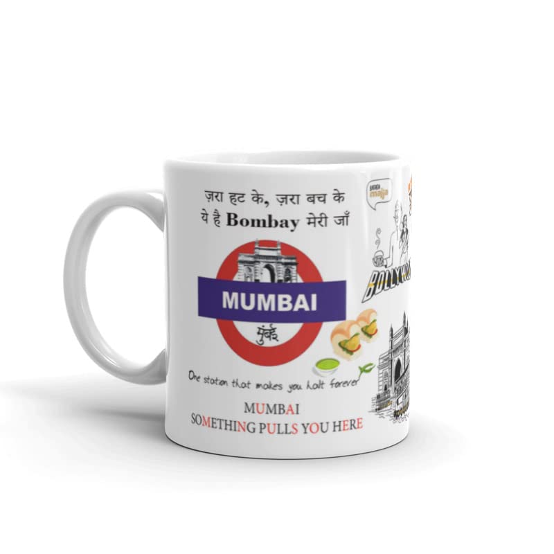 TAJNAN Mumbai Printed Coffee Mug, Tea Mug, Milk Mug (350ml) - Image 1