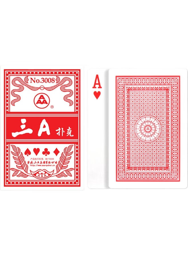 THREEA Aaa Playing Cards, Aaa Entertainment Game Cards, Doudizhu Card Game For Card Rooms, Blue Core Paper 3008 Red Ten Decks - Image 1