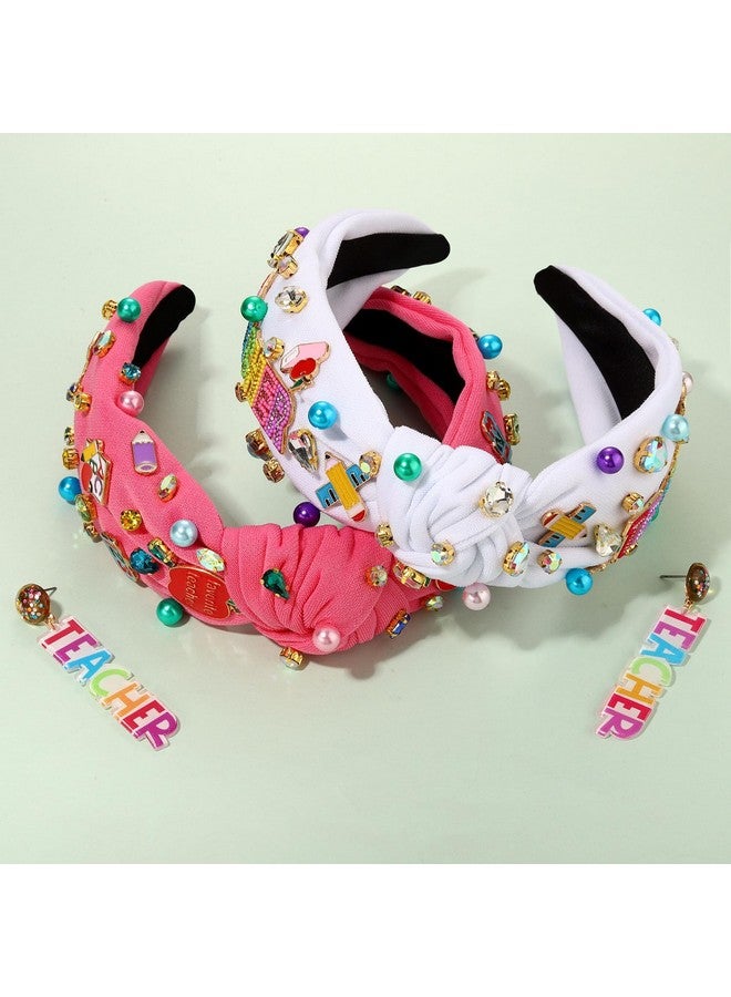 فالين عصابات رأس للمعلمات للنساء، عصابات رأس عريضة بعقدة مطبوعة بالقلم الرصاص، هدايا تقدير للمعلمين، هدايا إكسسوارات الشعر للعودة إلى المدرسة (النمط C) - Image 4