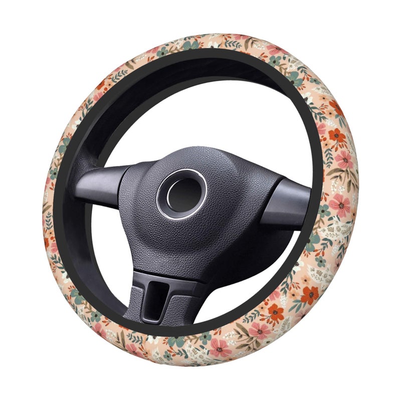 CTVSLFU Steering Wheel Cover Universal Fit Car Interior Accessories for Women Men 15 Inch Breathable Anti Slip Odorless Neoprene Steering Wheel Cover for Car Decor Protector - Boho Pigeon Flowers 008 - Image 4