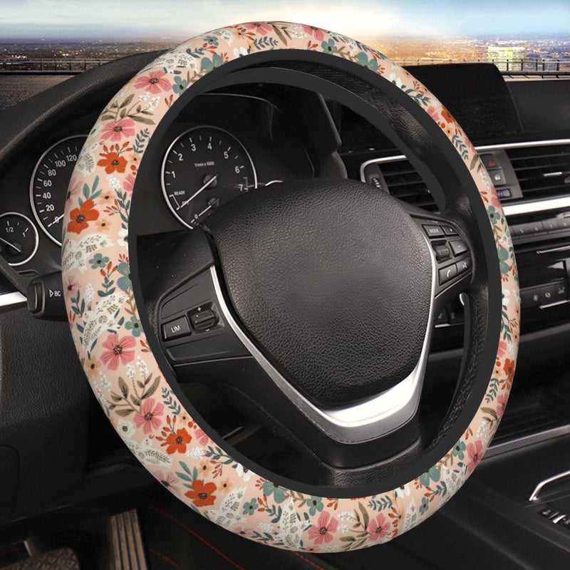 CTVSLFU Steering Wheel Cover Universal Fit Car Interior Accessories for Women Men 15 Inch Breathable Anti Slip Odorless Neoprene Steering Wheel Cover for Car Decor Protector - Boho Pigeon Flowers 008 - Image 1