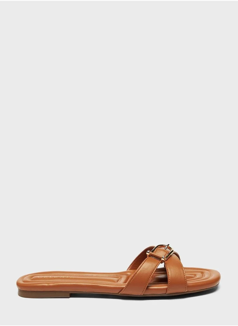 Celeste Criss Cross Strap Flat Sandals