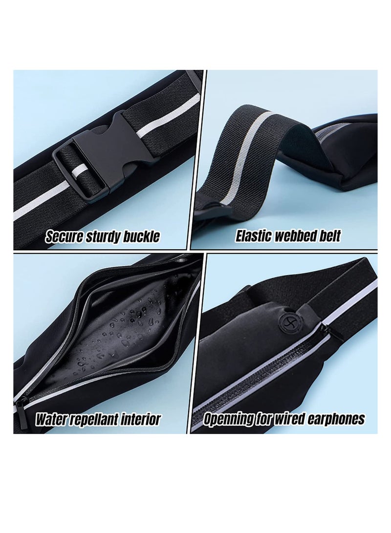 SYOSI Running Waist Packs Slim f anny Pack Reflective Ultra Light Jogging Pouch with Headphone Port Waterproof Phone Holder for Running Hiking Gym for Women and Men Adjustable Running Waist Belt - Image 4
