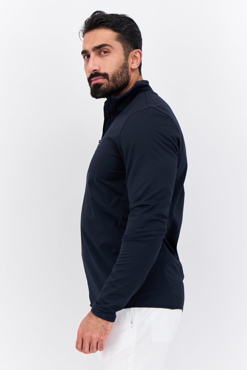 Lyle & Scott Men Mock Neck Long Sleeves Plain Sweatshirt, Navy Blue - Image 2