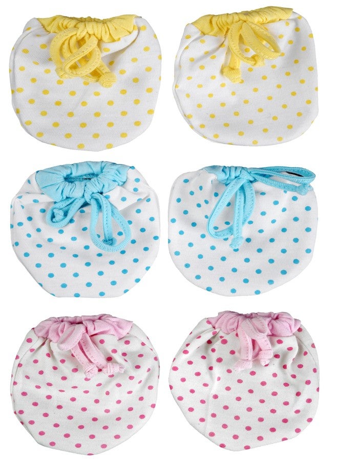 CUTEABLY Baby Anti Scratch Mittens - No Scratch Mittens for 0-12 Months Boys & Girls (Pack of 3) (WHITE) - Image 1