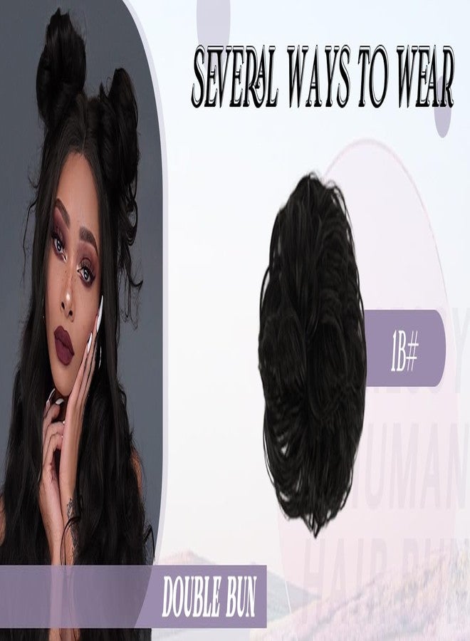 Artifice Messy Juda Bun Hair Piece Wavy Curly Extension Thick Updo Hairpieces for Women for Party Casual Wear Messy Bun Brown - Image 3