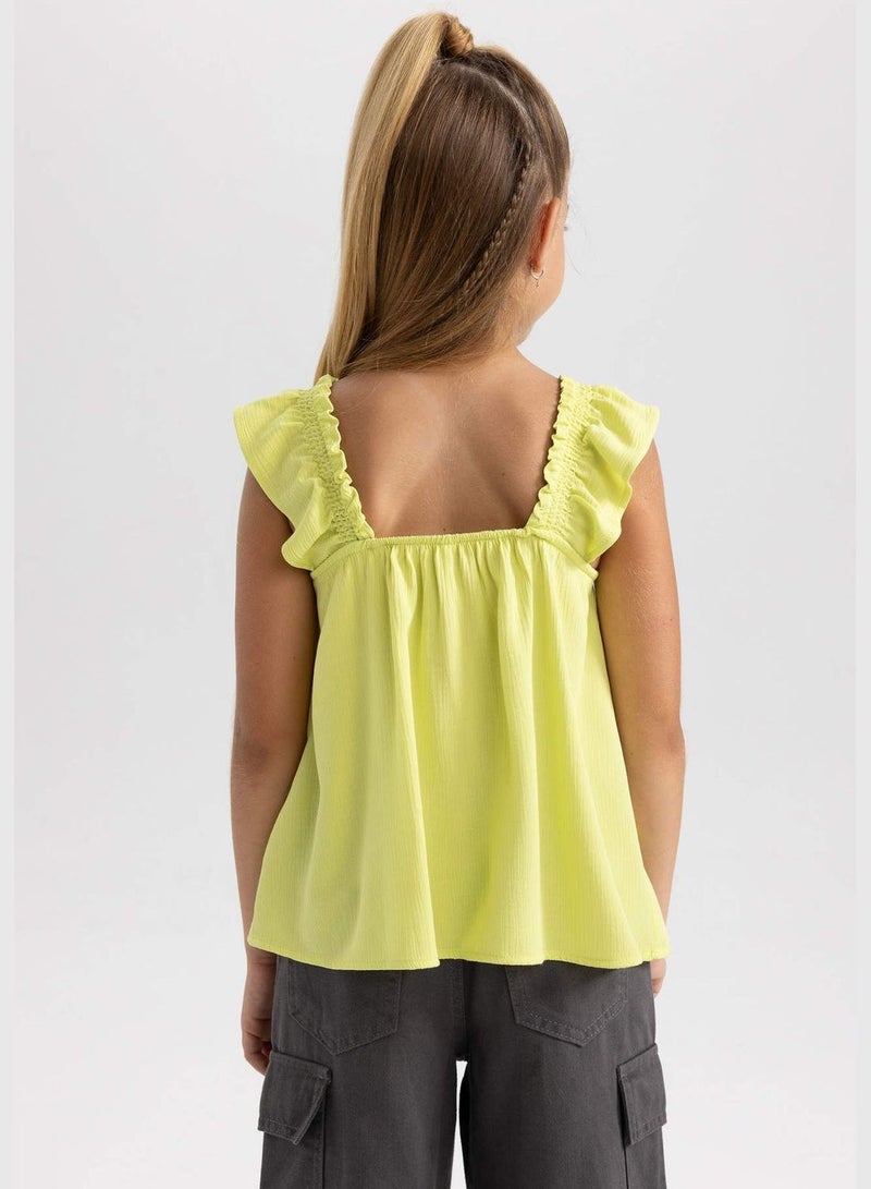 ديفاكتو بلوزة منسوجة بأكمام قصيرة وقصة عادية للبنات - Image 5